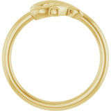 14K Gold Youth Cross & Heart Ring - Yellow Gold - view 2
