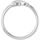 14K Gold Youth Cross & Heart Ring - White Gold - view 2