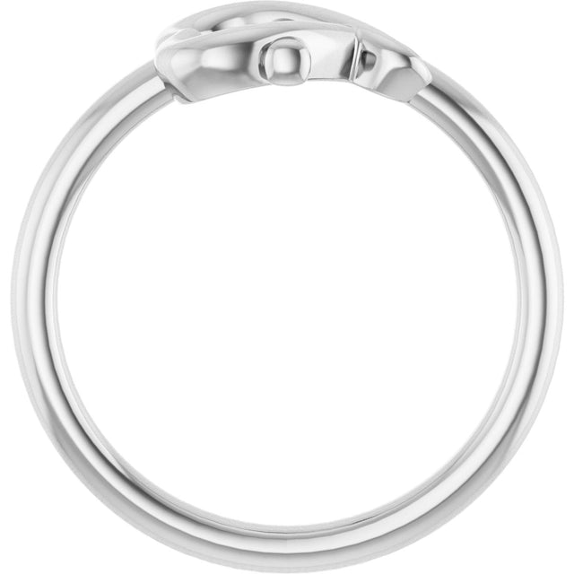 14K Gold Youth Cross & Heart Ring - White Gold - view 2