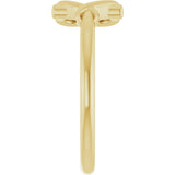 14K Gold Youth Cross & Heart Ring - Yellow Gold - view 4