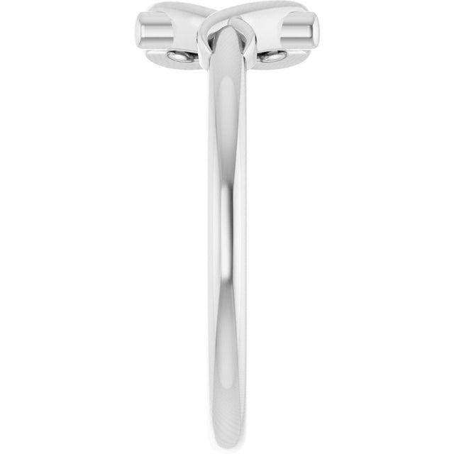 14K Gold Youth Cross & Heart Ring - White Gold - view 4