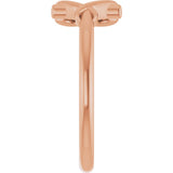 14K Gold Youth Cross & Heart Ring - Rose Gold - view 4