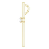 14K Gold Round Natural Diamond Solitaire Cross Pendant – 1/6 CTW - Yellow Gold - view 6