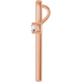 14K Gold Round Natural Diamond Cross Pendant – 3.75-3.8mm Stones - Rose Gold - view 9