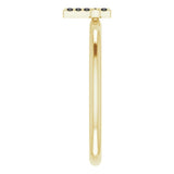 14K Gold Round Natural Black Diamond Accented Stackable Cross Ring - Yellow Gold - view 9