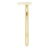 14K Gold Round Natural Diamond Accented Stackable Cross Ring - Yellow Gold - view 9