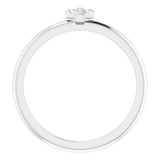 Platinum Round Natural Diamond Accented Stackable Cross Ring - view 7