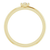 14K Gold Round Natural Diamond Accented Stackable Cross Ring - Yellow Gold - view 7