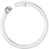 Platinum Round Natural Ruby Negative Space Cross Ring - view 12