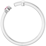 Platinum Round Natural Pink Tourmaline Negative Space Cross Ring - view 12