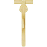 14K Gold Round Lab-Grown Alexandrite Negative Space Cross Ring - Yellow Gold - view 14