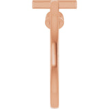 14K Gold Round Natural Blue Zircon Negative Space Cross Ring - Rose Gold - view 14
