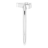 Platinum Round Natural Diamond Accented Cross & Heart Ring - view 14