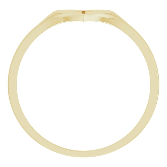 14K Gold Youth Heart & Cross Ring - Yellow Gold - view 2