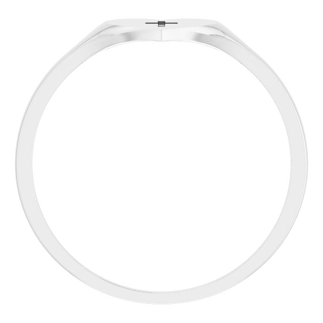 Platinum Youth Heart & Cross Ring - view 2