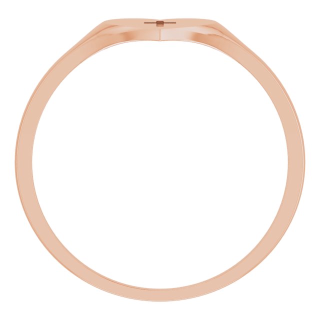 14K Gold Youth Heart & Cross Ring - Rose Gold - view 2