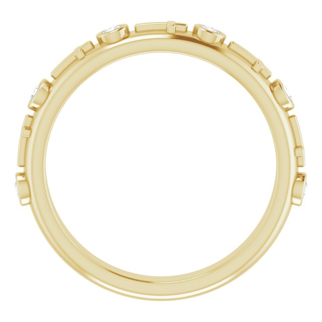 14K Gold Round Natural Diamond Bezel-Set Cross Ring - Yellow Gold - view 7
