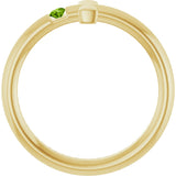 14K Gold Round Natural Peridot Sideways Cross Ring - Yellow Gold - view 12