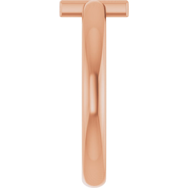 14K Gold Round Natural Blue Sapphire Sideways Cross Ring - Rose Gold - view 14