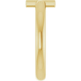 14K Gold Round Natural Mozambique Garnet Sideways Cross Ring - Yellow Gold - view 14