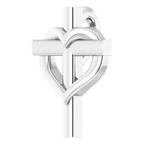 Platinum Youth Cross with Heart Necklace or Pendant - view 2