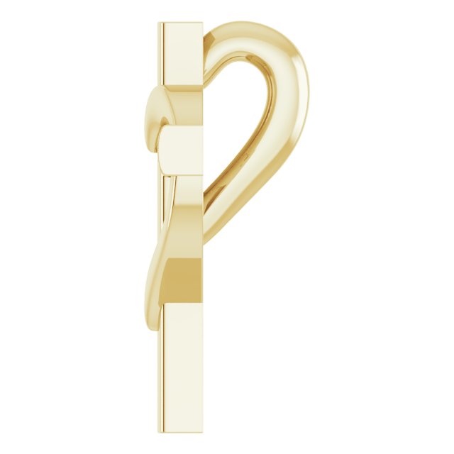 14K Gold Youth Cross with Heart Necklace or Pendant - Yellow Gold - view 3
