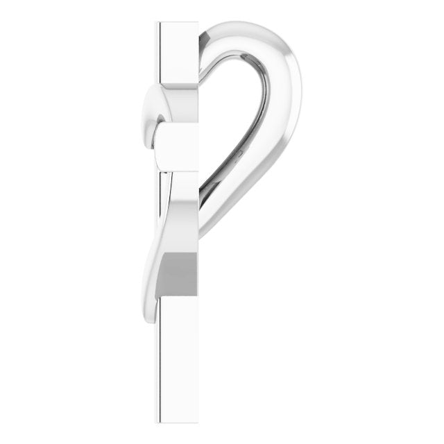 Platinum Youth Cross with Heart Necklace or Pendant - view 3