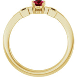 14K Gold Oval Lab-Grown Ruby Youth Cross Ring - Yellow Gold - view 7