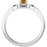 Platinum Oval Natural Citrine Youth Cross Ring - view 7