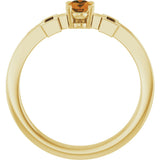 14K Gold Oval Natural Citrine Youth Cross Ring - Yellow Gold - view 7