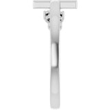 14K Gold Round Natural Diamond Accented Negative Space Cross Ring - White Gold - view 9