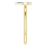 14K Gold Tapered Baguette Natural Diamond Accented Stackable Cross Ring - Yellow Gold - view 9