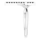 Platinum Round Natural Black Diamond Accented Cross Bypass Ring - view 14