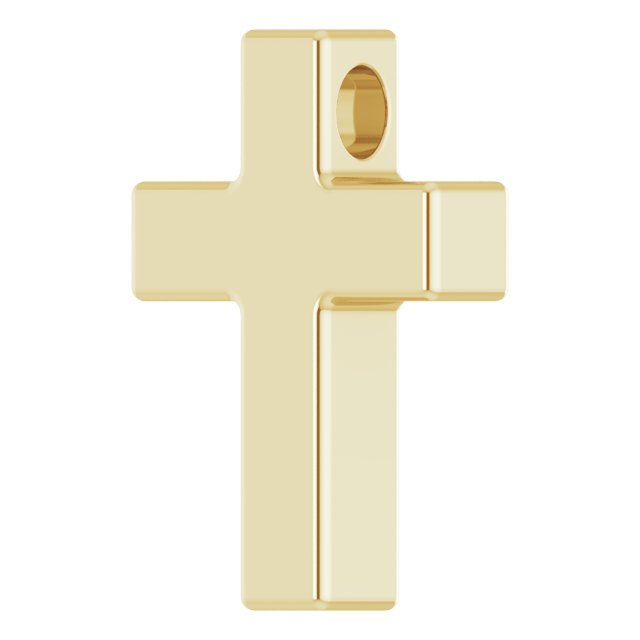 14K Gold Petite Cross Necklace or Pendant - Yellow Gold - view 2