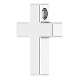 14K Gold Petite Cross Necklace or Pendant - White Gold - view 2