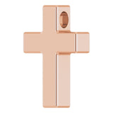 14K Gold Petite Cross Necklace or Pendant - Rose Gold - view 2