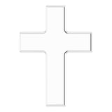 14K Gold Petite Cross Necklace or Pendant - White Gold