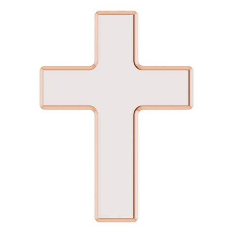 14K Gold Petite Cross Necklace or Pendant - Rose Gold