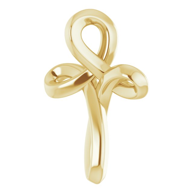 14K Gold Youth Cross Necklace or Pendant - Yellow Gold - view 2