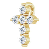 14K Gold Round Lab-Grown Diamond Accented Cross Necklace or Pendant – up to 1/6 CTW - Yellow Gold - view 11