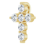 14K Gold Round Lab-Grown Diamond Accented Cross Necklace or Pendant – up to 1/6 CTW - Yellow Gold - view 11