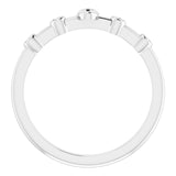 Platinum Round Natural Diamond Stackable Cross Ring - view 7