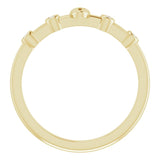 14K Gold Round Natural Diamond Stackable Cross Ring - Yellow Gold - view 7