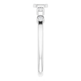 Platinum Round Natural Diamond Stackable Cross Ring - view 9