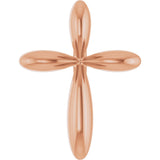 14K Gold Cross Necklace or Pendant – 10x7.72mm - Rose Gold