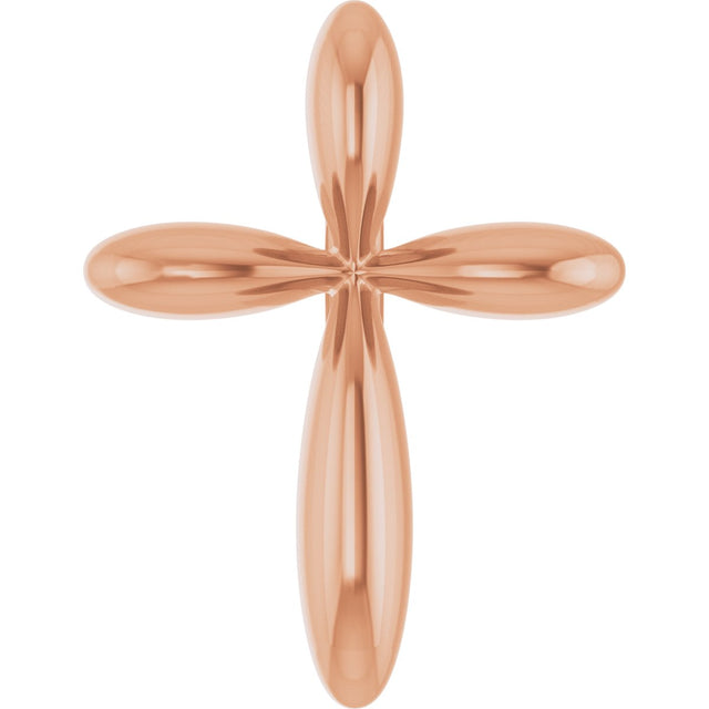 14K Gold Cross Necklace or Pendant – 10x7.72mm - Rose Gold