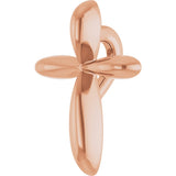 14K Gold Cross Necklace or Pendant – 10x7.72mm - Rose Gold - view 2