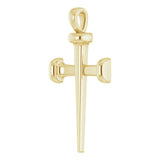 14K Gold Nail Cross Necklace or Pendant - Yellow Gold - view 5