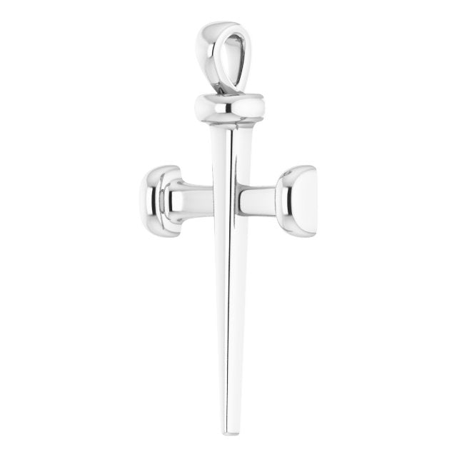 Platinum Nail Cross Necklace or Pendant - view 5