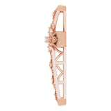 14K Gold Round Natural Diamond Milgrain Cross Pendant - Rose Gold - view 6